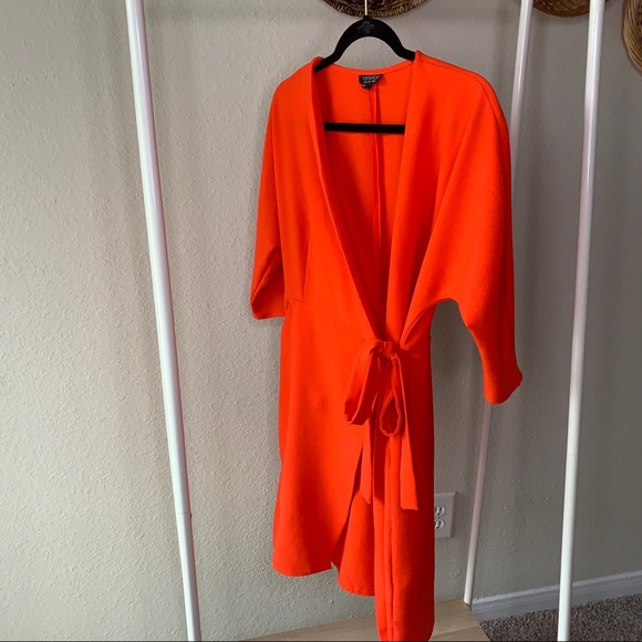 Topshop Dolman Sleeve Wrap Midi Dress - Picture 2 of 3